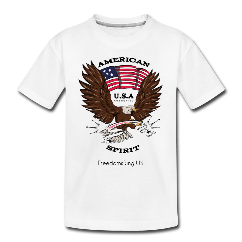 AMERICAN SPIRIT - Kid’s Premium Organic T-Shirt - white