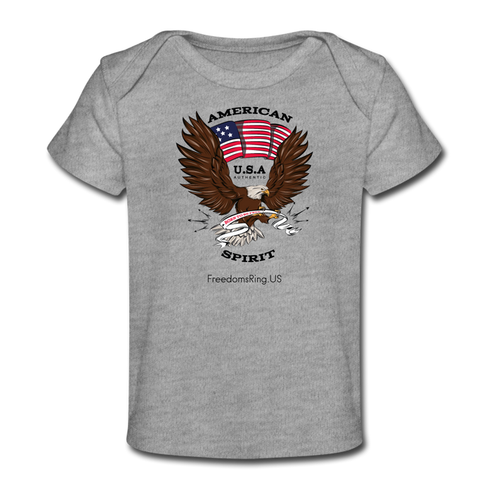 AMERICAN SPIRIT - Organic Baby T-Shirt - heather gray