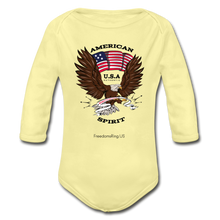 Load image into Gallery viewer, AMERICAN SPIRIT - Organic Long Sleeve Baby Bodysuit - washed yellow
