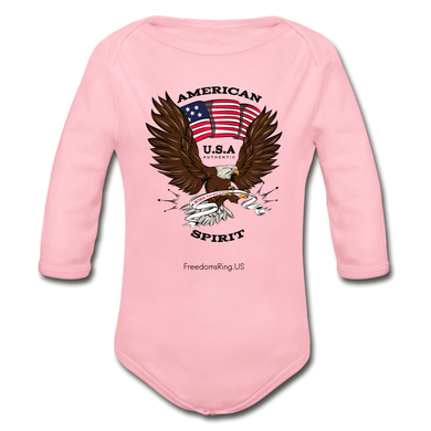 AMERICAN SPIRIT - Organic Long Sleeve Baby Bodysuit - light pink