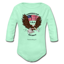 Load image into Gallery viewer, AMERICAN SPIRIT - Organic Long Sleeve Baby Bodysuit - light mint
