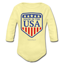 Load image into Gallery viewer, MADE IN THE USA - Organic Long Sleeve Baby Bodysuit - washed yellow
