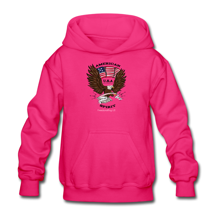 AMERICAN SPIRIT - Gildan Heavy Blend Youth Hoodie - fuchsia