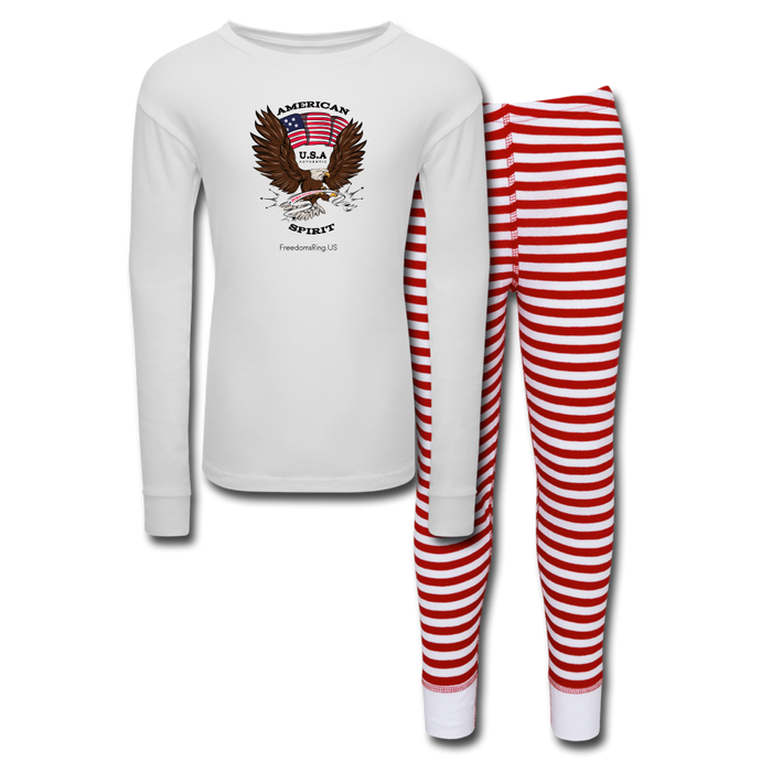 AMERICAN SPIRIT - Kids’ Pajama Set - white/red stripe