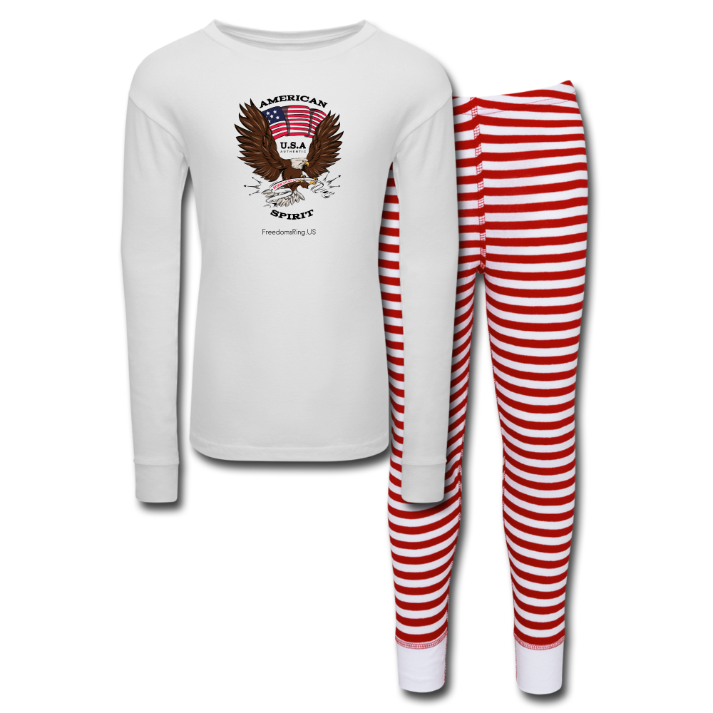 AMERICAN SPIRIT - Kids’ Pajama Set - white/red stripe