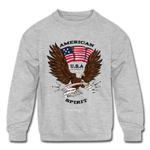 Load image into Gallery viewer, AMERICAN SPIRIT - Kids&#39; Crewneck Sweatshirt - heather gray
