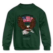 Load image into Gallery viewer, AMERICAN SPIRIT - Kids&#39; Crewneck Sweatshirt - forest green
