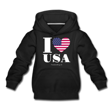 Load image into Gallery viewer, I LOVE USA - Kids‘ Premium Hoodie - black
