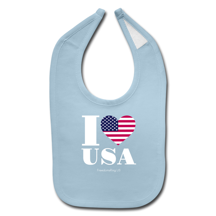 I LOVE USA - Baby Bib - light blue