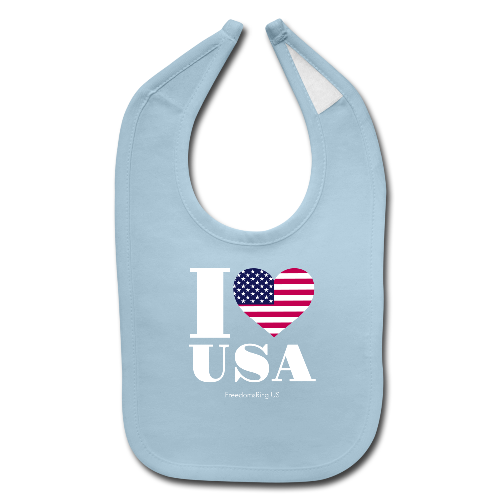 I LOVE USA - Baby Bib - light blue