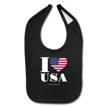 Load image into Gallery viewer, I LOVE USA - Baby Bib - black
