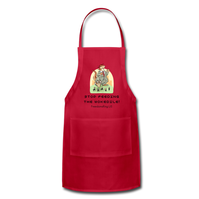 STOP FEEDING THE WOKEDILE! - Adjustable Apron - red