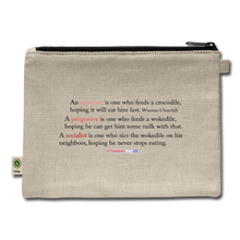 Load image into Gallery viewer, STOP FEEDING  THE WOKEDILE! - Two-Sided Printing on Carry All Pouch - natural
