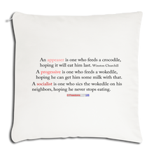 Load image into Gallery viewer, STOP FEEDING THE WOKEDILE - Double-Sided Printing on Throw Pillow Cover 18” x 18” - natural white
