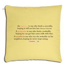 Load image into Gallery viewer, STOP FEEDING THE WOKEDILE - Double-Sided Printing on Throw Pillow Cover 18” x 18” - washed yellow
