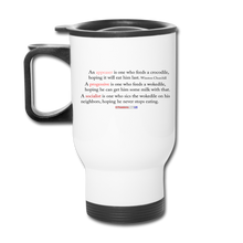 Load image into Gallery viewer, STOP FEEDING THE WOKEDILE - Double-Sided Printing on Travel Mug - white
