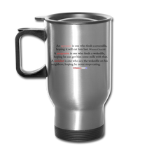 Load image into Gallery viewer, STOP FEEDING THE WOKEDILE - Double-Sided Printing on Travel Mug - silver
