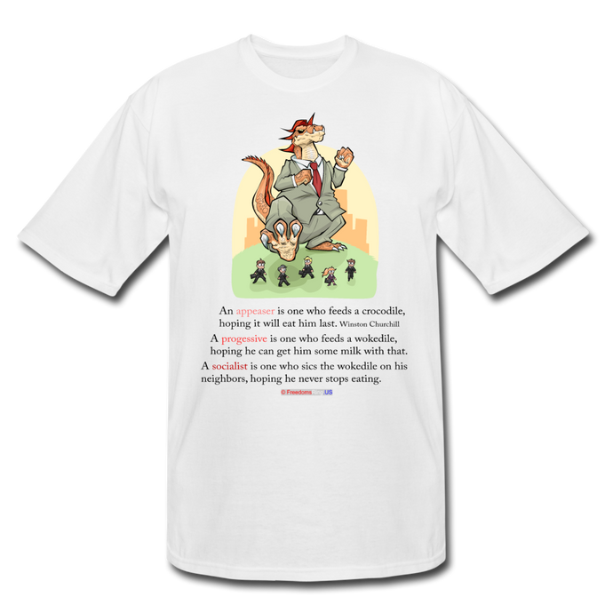 FEEDING THE WOKEDILE - Men's Tall T-Shirt - white