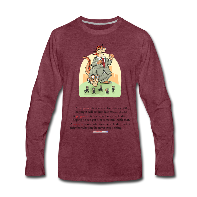 FEEDING THE WOKEDILE - Men's Premium Long Sleeve T-Shirt - heather burgundy