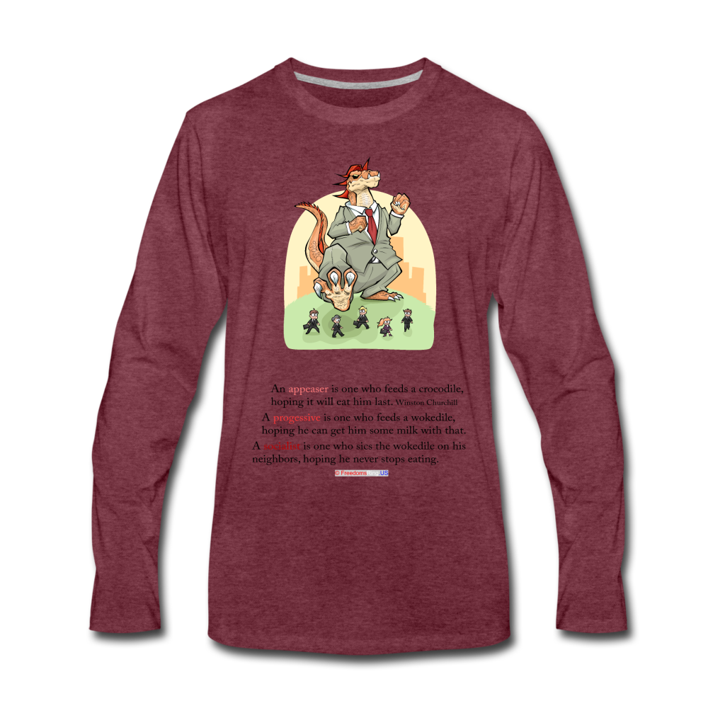 FEEDING THE WOKEDILE - Men's Premium Long Sleeve T-Shirt - heather burgundy