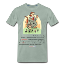 Load image into Gallery viewer, FEEDING THE WOKEDILE - Men&#39;s Premium T-Shirt - steel green
