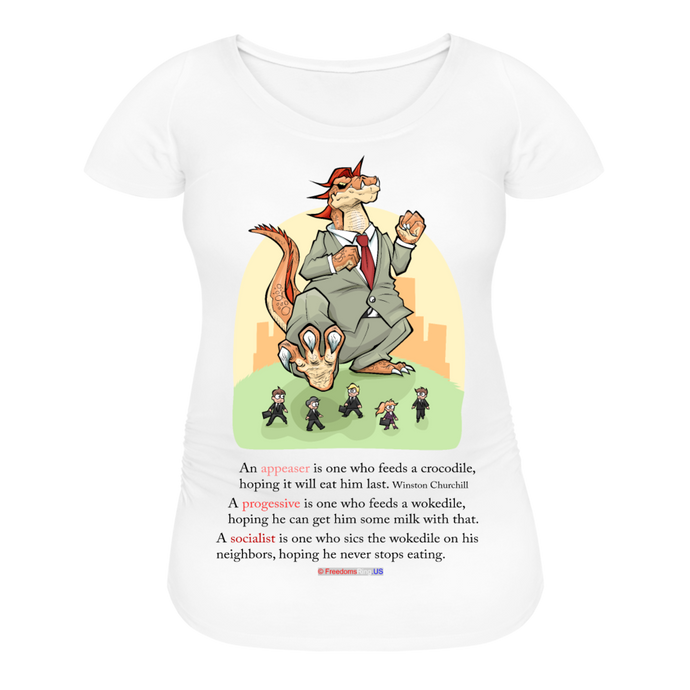 FEEDING THE WOKEDILE (with graphic) - Women’s Maternity T-Shirt - white