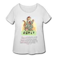 Load image into Gallery viewer, FEEDING THE WOKEDILE (with graphic) - Women’s Curvy T-Shirt - white
