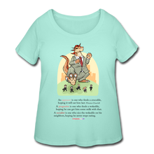 Load image into Gallery viewer, FEEDING THE WOKEDILE (with graphic) - Women’s Curvy T-Shirt - mint
