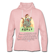 Load image into Gallery viewer, FEEDING THE WOKEDILE (with graphic) - Unisex Lightweight Terry Hoodie - cream heather pink
