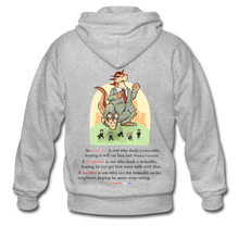 Load image into Gallery viewer, FEEDING THE WOKEDILE (with graphic) - Gildan Heavy Blend Adult Zip Hoodie - heather gray
