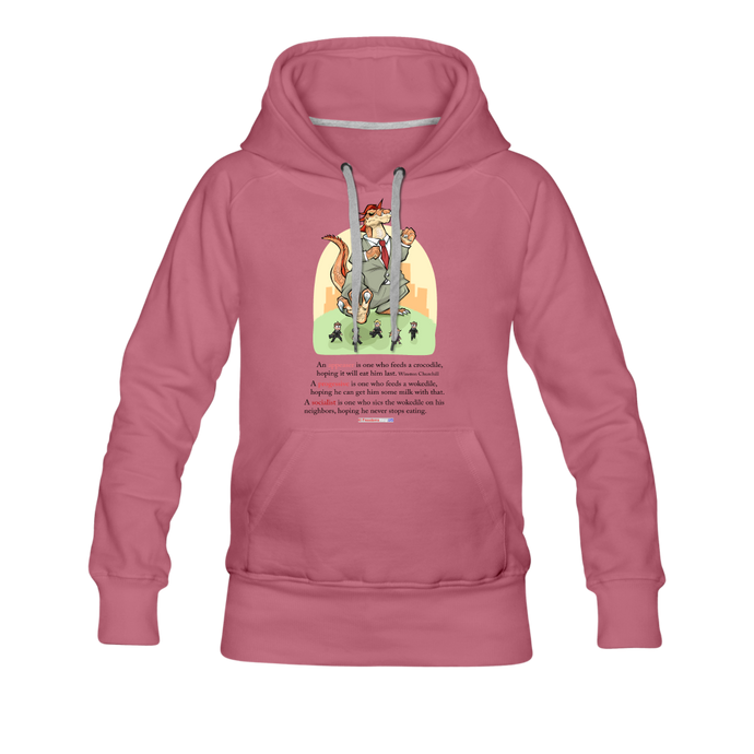 FEEDING THE WOKEDILE (with graphic) - Women’s Premium Hoodie - mauve