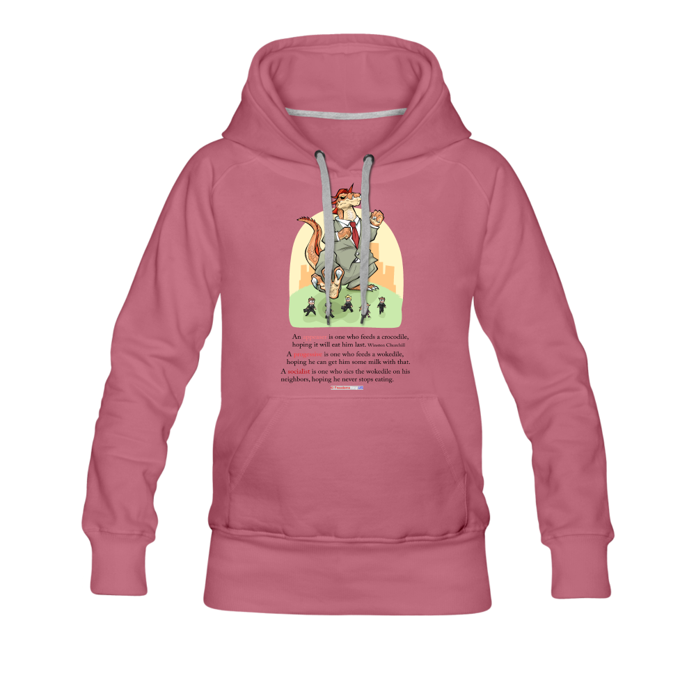 FEEDING THE WOKEDILE (with graphic) - Women’s Premium Hoodie - mauve