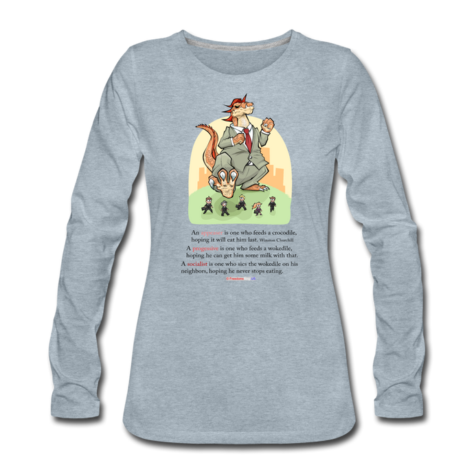 FEEDING THE WOKEDILE (with graphic) - Women's Premium Long Sleeve T-Shirt - heather ice blue