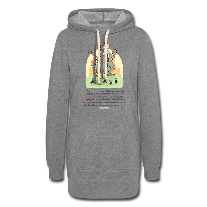 FEEDING THE WOKEDILE (with graphic) - Women's Hoodie Dress - heather gray