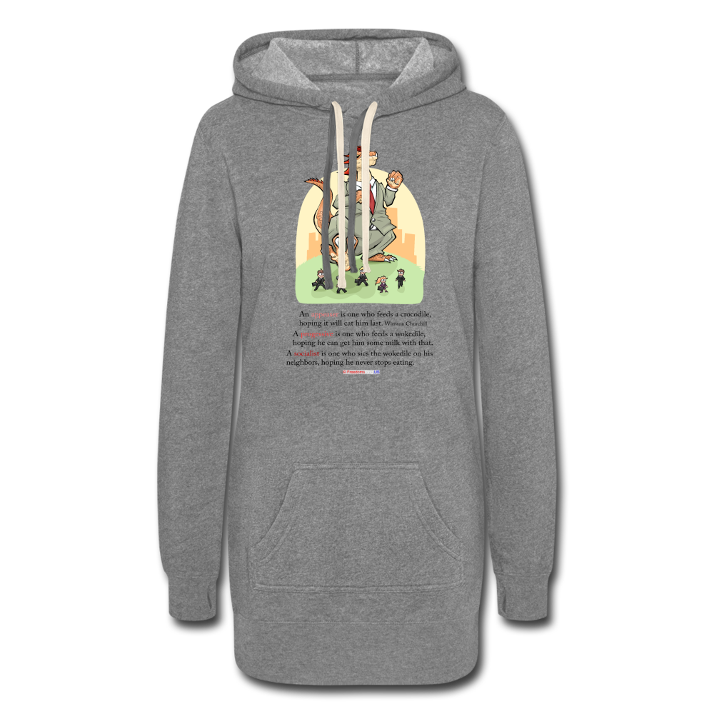 FEEDING THE WOKEDILE (with graphic) - Women's Hoodie Dress - heather gray