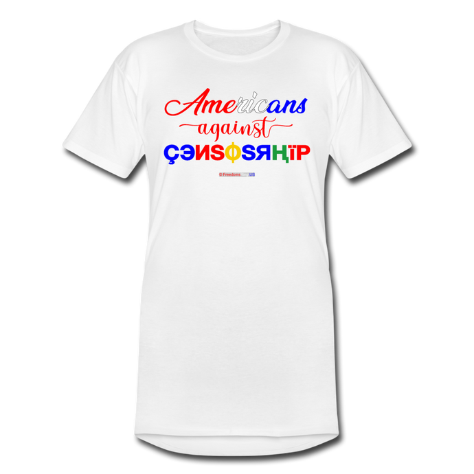 AMERICANS AGAINST CENSORSHIP - Men’s Long Body Urban Tee - white