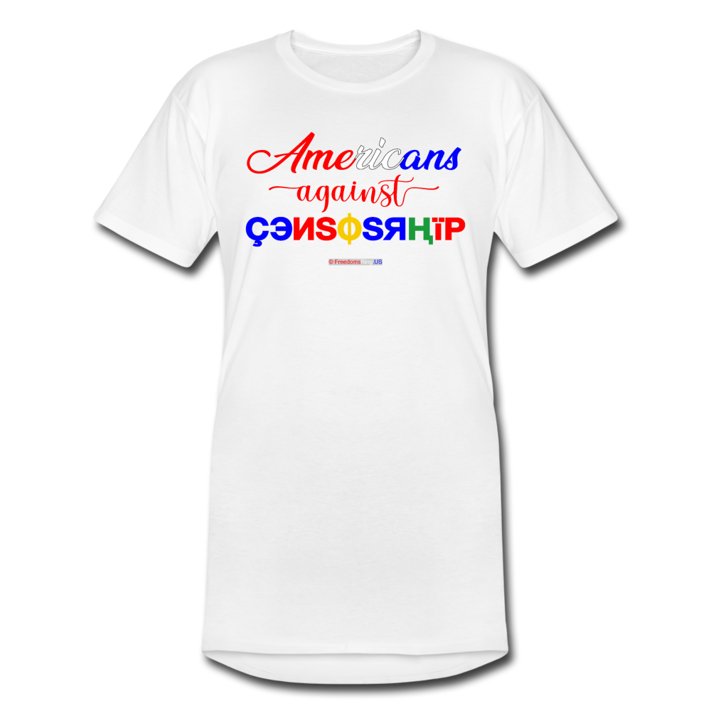 AMERICANS AGAINST CENSORSHIP - Men’s Long Body Urban Tee - white