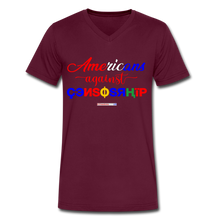 Load image into Gallery viewer, AMERICANS AGAINST CENSORSHIP - Men&#39;s V-Neck T-Shirt - maroon
