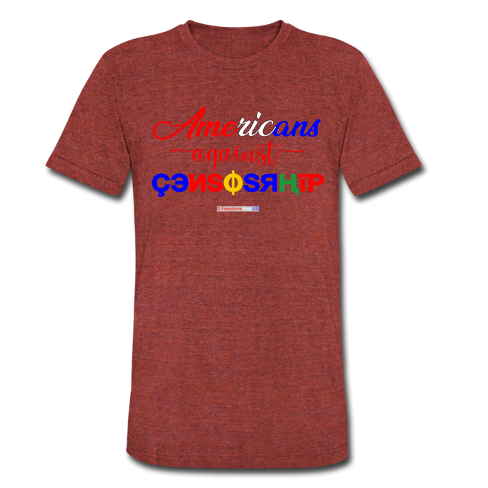 AMERICANS AGAINST CENSORSHIP - Unisex Tri-Blend T-Shirt - heather cranberry