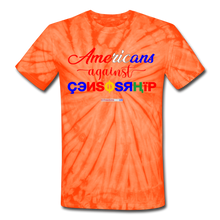 Load image into Gallery viewer, AMERICANS AGAINST CENSORSHIP - Unisex Tie Dye T-Shirt - spider orange
