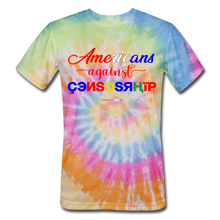 Load image into Gallery viewer, AMERICANS AGAINST CENSORSHIP - Unisex Tie Dye T-Shirt - rainbow
