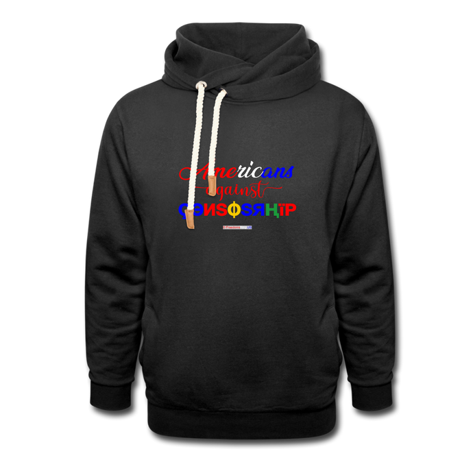 AMERICANS AGAINST CENSORSHIP - Shawl Collar Hoodie - black