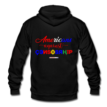 Load image into Gallery viewer, AMERICANS AGAINST CENSORSHIP - Unisex Fleece Zip Hoodie - black
