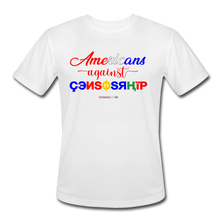 Load image into Gallery viewer, AMERICANS AGAINST CENSORSHIP - Men’s Moisture Wicking Performance T-Shirt - white
