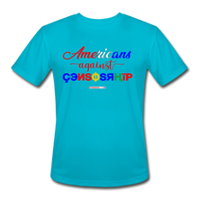 Load image into Gallery viewer, AMERICANS AGAINST CENSORSHIP - Men’s Moisture Wicking Performance T-Shirt - turquoise
