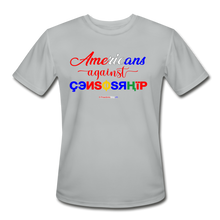 Load image into Gallery viewer, AMERICANS AGAINST CENSORSHIP - Men’s Moisture Wicking Performance T-Shirt - silver
