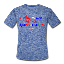 Load image into Gallery viewer, AMERICANS AGAINST CENSORSHIP - Men’s Moisture Wicking Performance T-Shirt - heather blue
