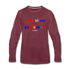 Load image into Gallery viewer, AMERICANS AGAINST CENSORSHIP - Men&#39;s Premium Long Sleeve T-Shirt - heather burgundy
