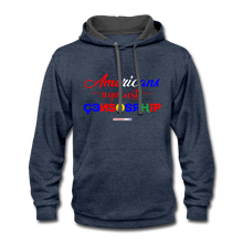 Load image into Gallery viewer, AMERICANS AGAINST CENSORSHIP - Contrast Hoodie - indigo heather/asphalt
