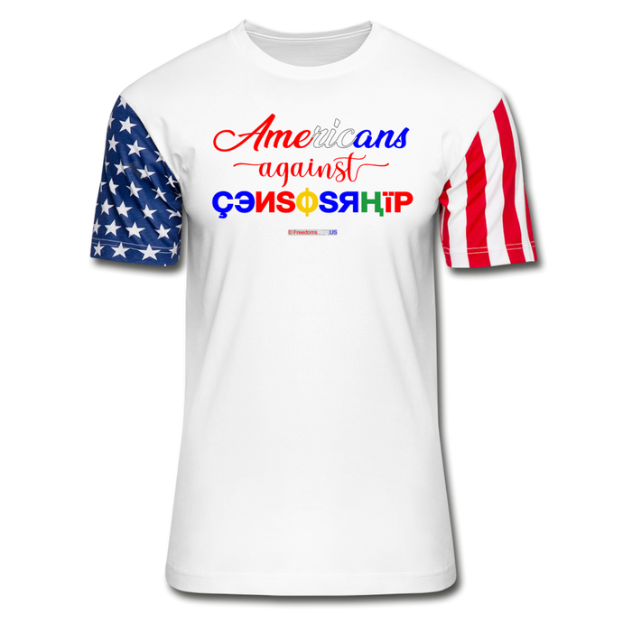 AMERICANS AGAINST CENSORSHIP - Stars & Stripes T-Shirt - white